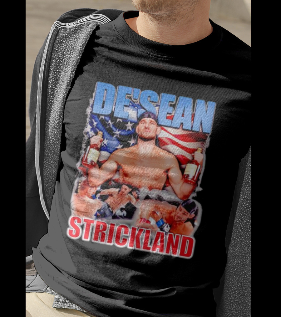 DE’SEAN STRICKLAND American Flag Boxing T-Shirt