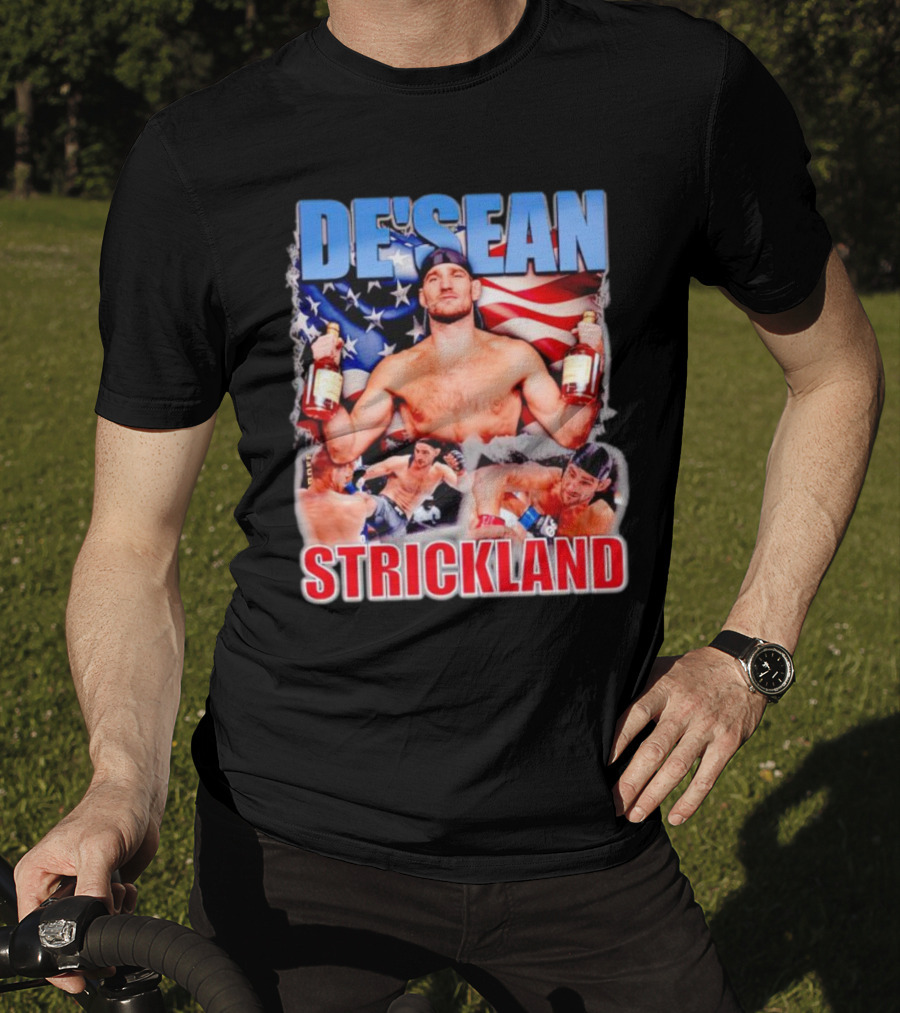 DE’SEAN STRICKLAND American Flag Boxing T-Shirt