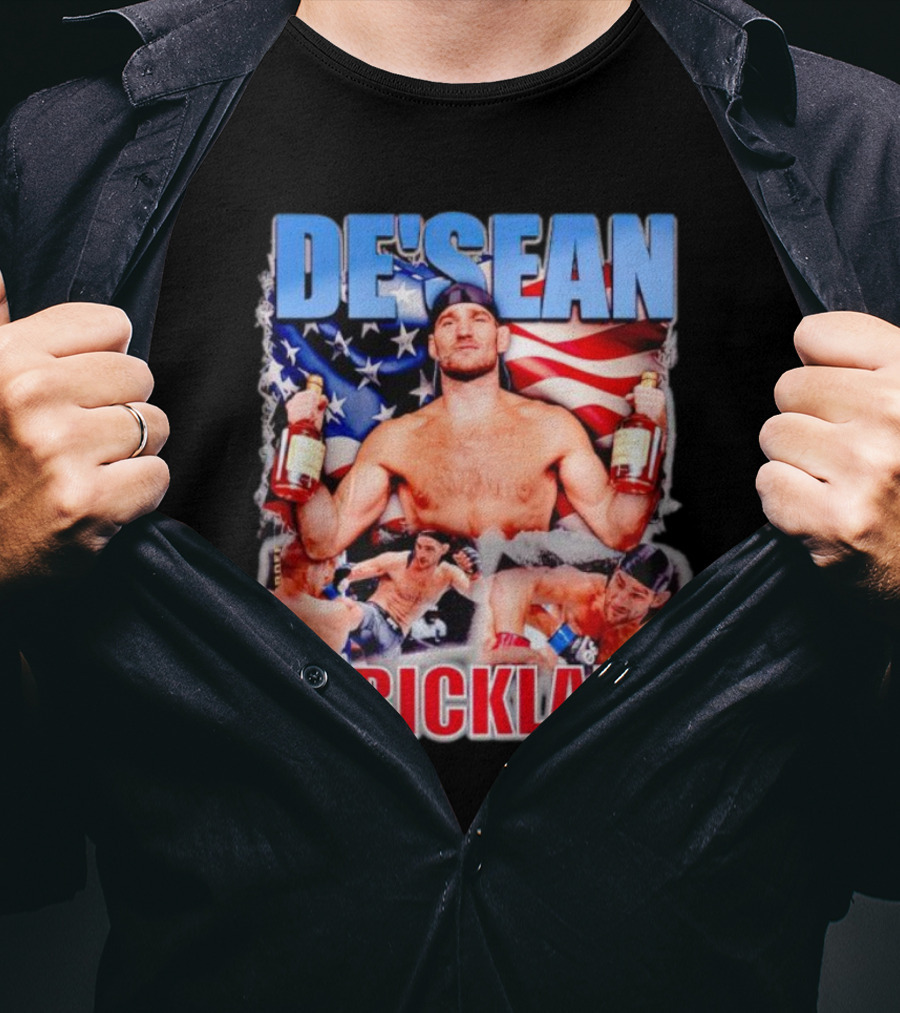 DE’SEAN STRICKLAND American Flag Boxing T-Shirt