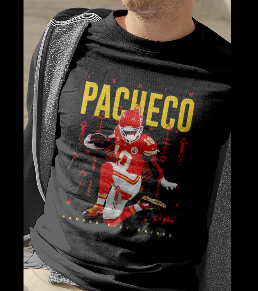 Isiah Pacheco Kansas City Chiefs Football Player Action T-Shirt