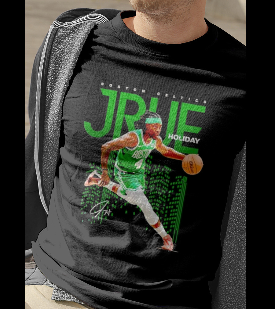 Boston Celtics Jrue Holiday Dribbling Action T-Shirt