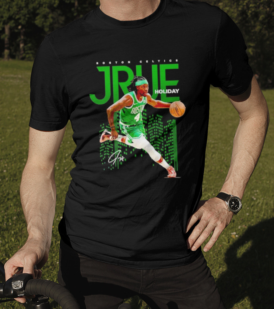 Boston Celtics Jrue Holiday Dribbling Action T-Shirt
