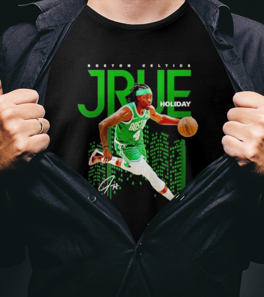 Boston Celtics Jrue Holiday Dribbling Action T-Shirt