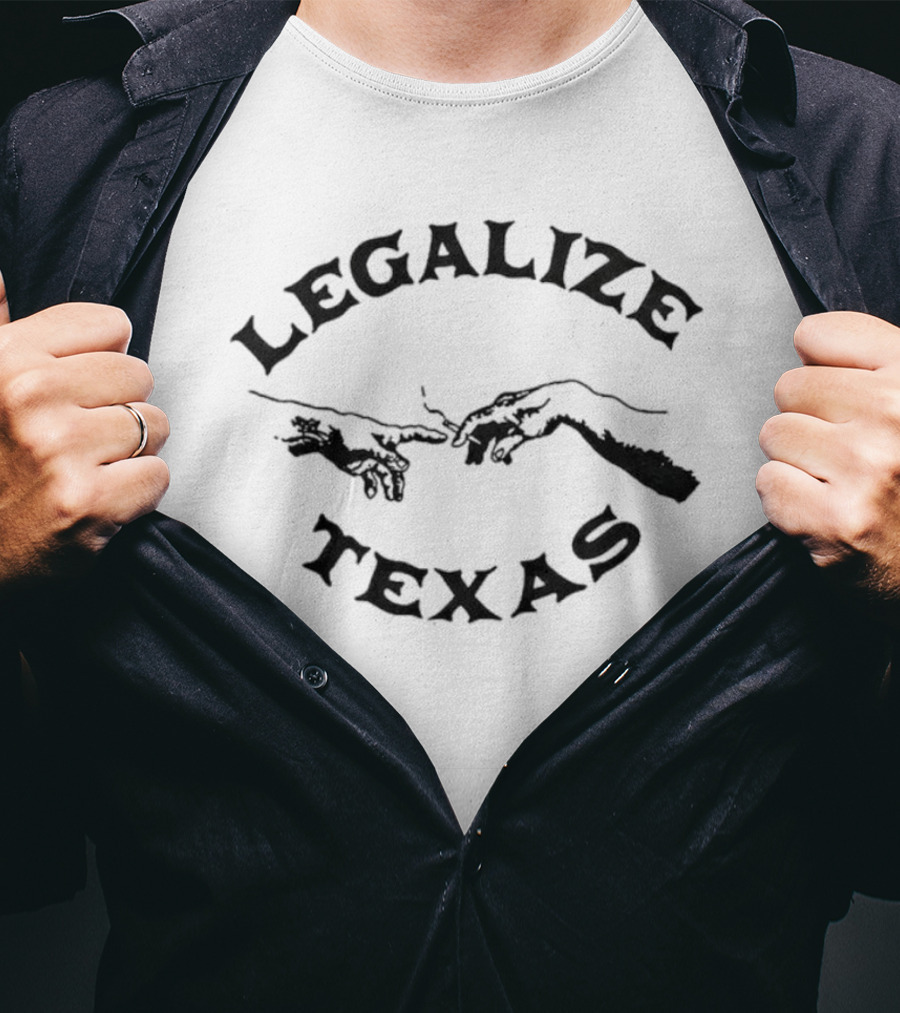 Legalize Texas Hands Touching Iconic T-Shirt