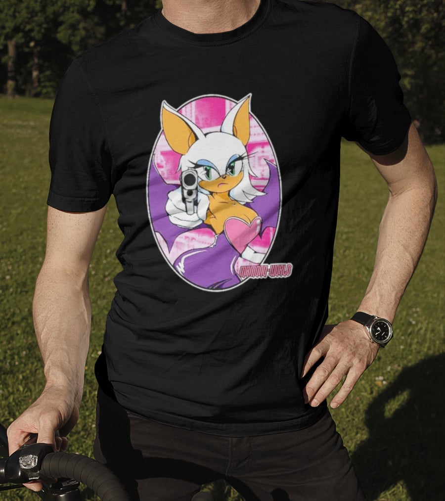 Mamono World Character With Gun And Heart T-Shirt