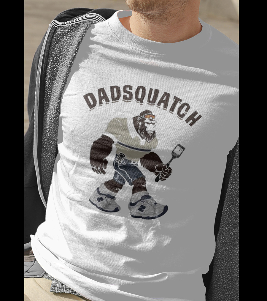 Dadsquatch Bigfoot Sasquatch Sporty Sneaker BBQ Spatula T-Shirt