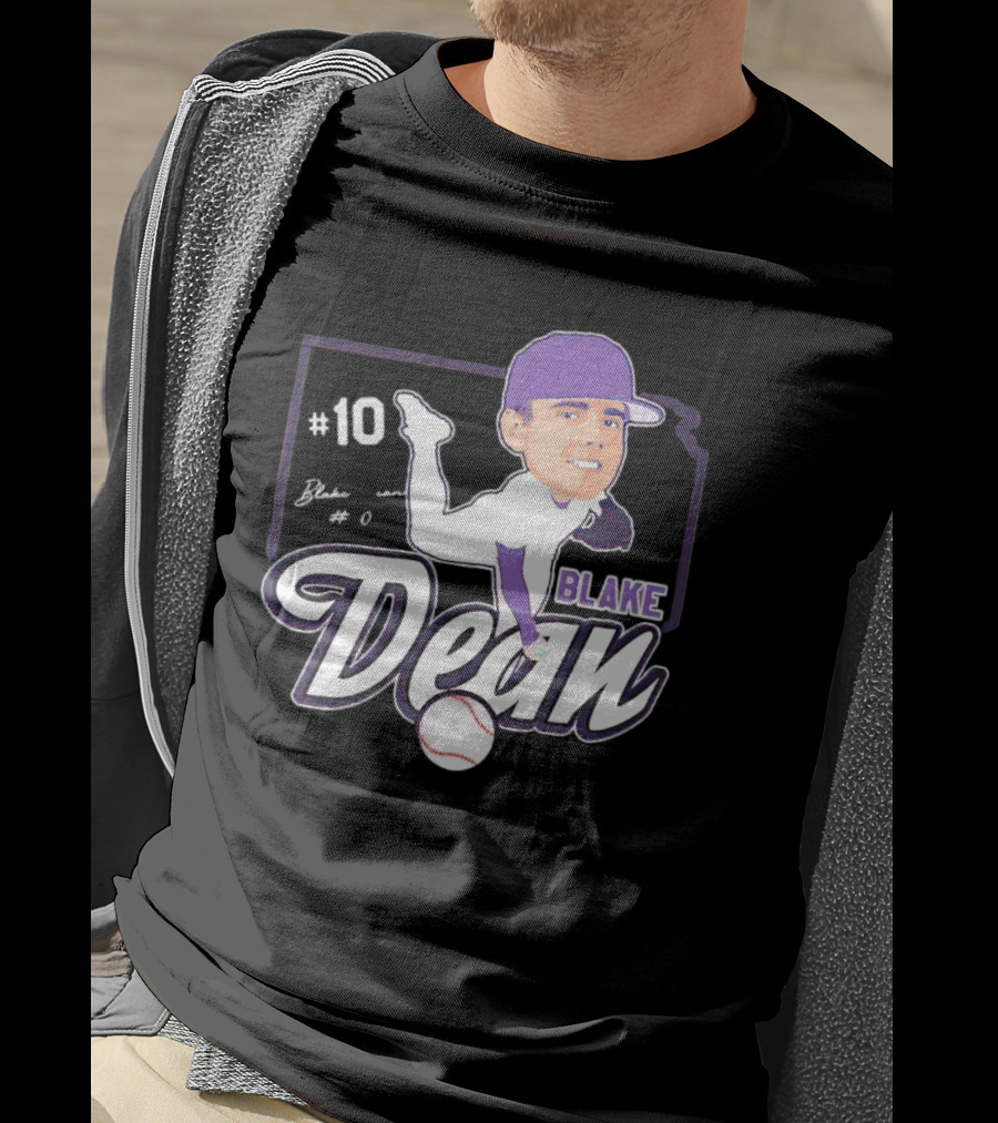 Blake Dean #10 Caricature Signature Baseball T-Shirt