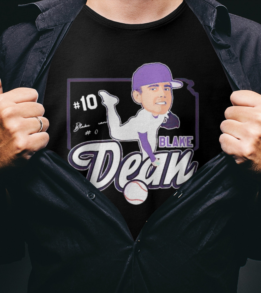 Blake Dean #10 Caricature Signature Baseball T-Shirt