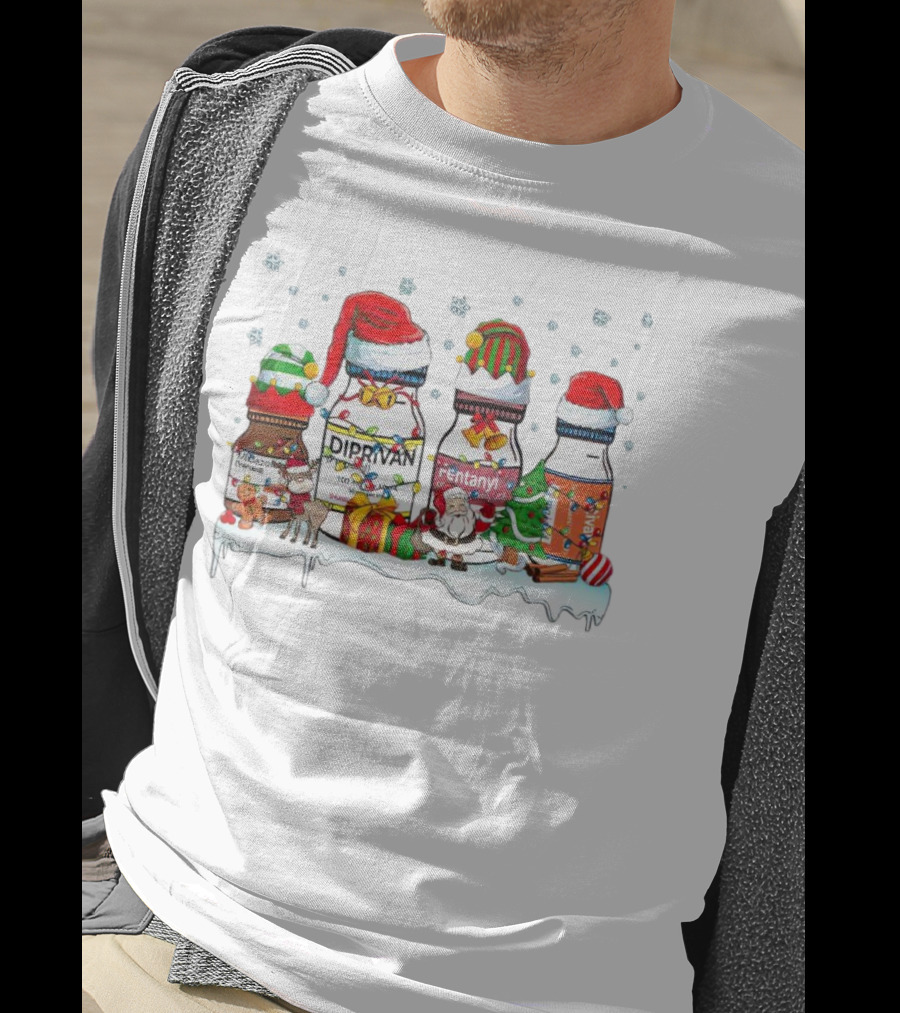 Santa Diprivan Fentanyl Christmas Bottles T-Shirt