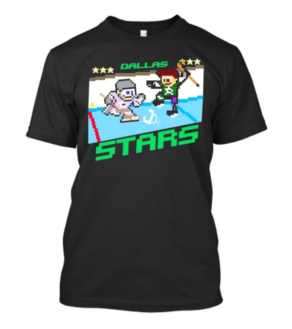Dallas Stars Hockey Fights Cancer Pixel Art Jayden T-Shirt