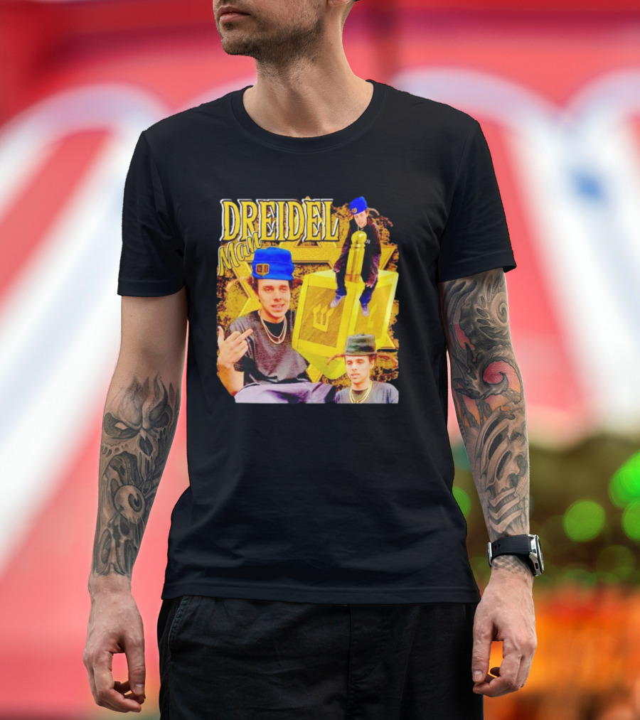 Dreidel Man Vintage Star Yellow Dreidel Hat T-Shirt