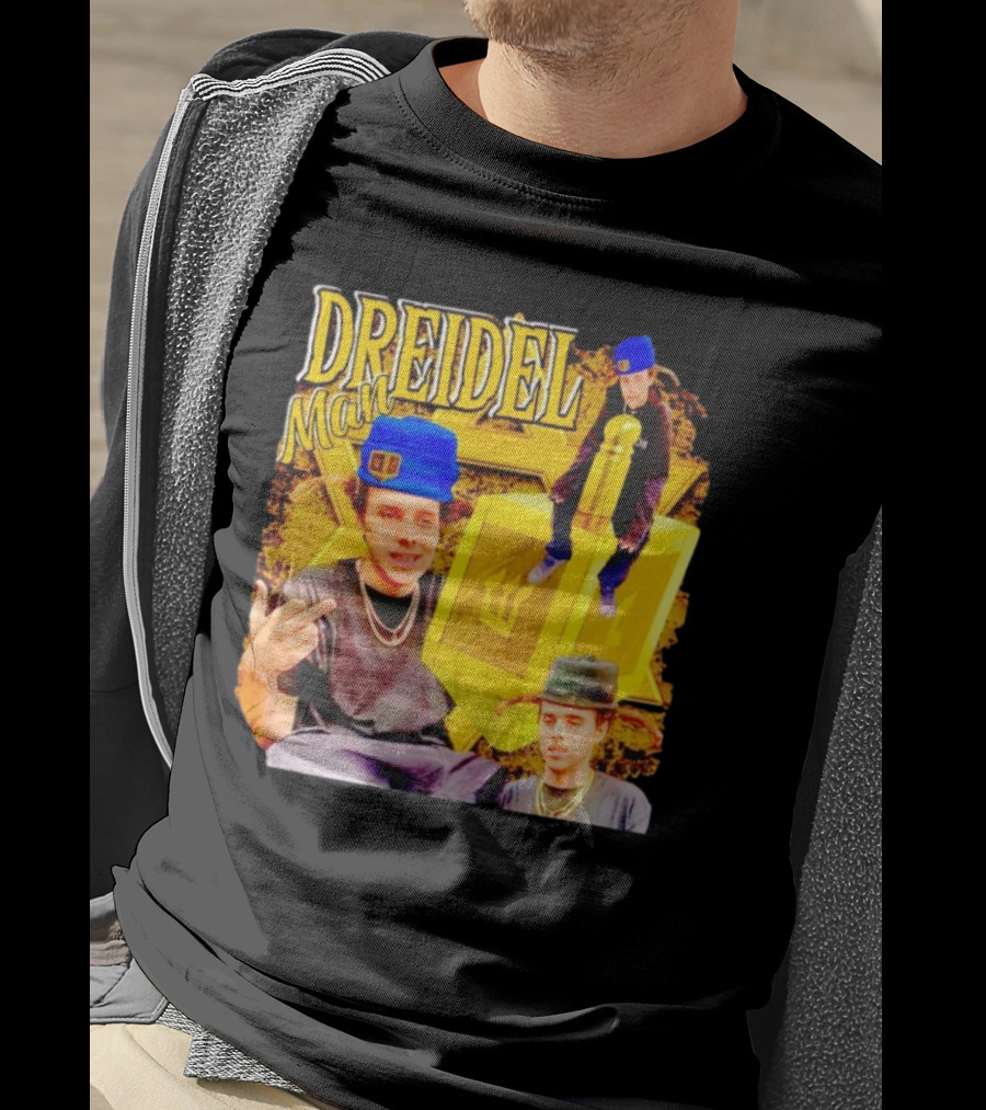 Dreidel Man Vintage Star Yellow Dreidel Hat T-Shirt