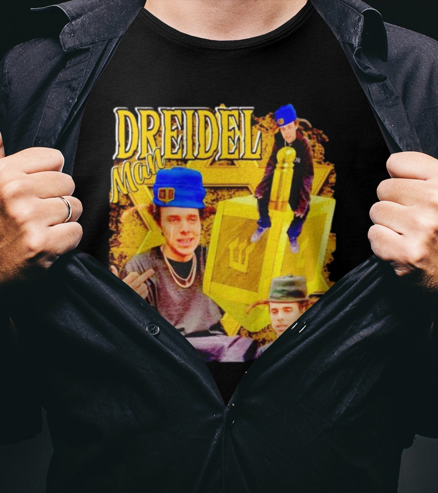 Dreidel Man Vintage Star Yellow Dreidel Hat T-Shirt