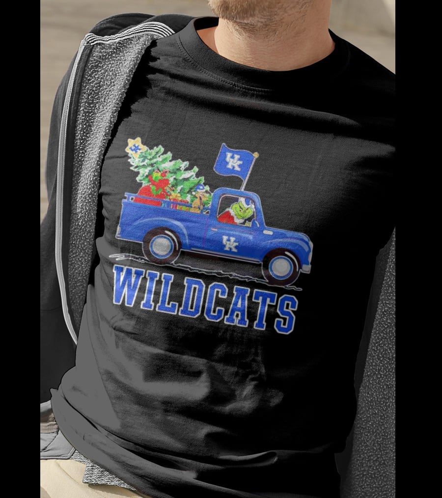 Grinch Driving Christmas Truck UK Wildcats T-Shirt