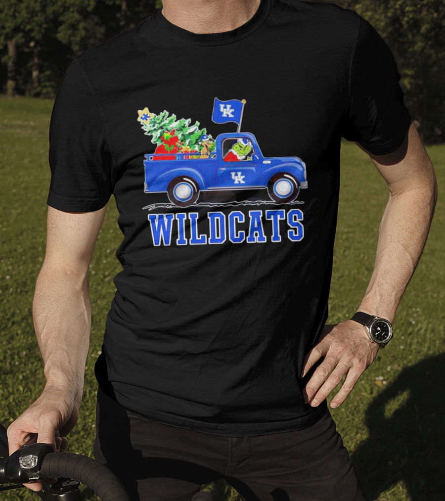 Grinch Driving Christmas Truck UK Wildcats T-Shirt