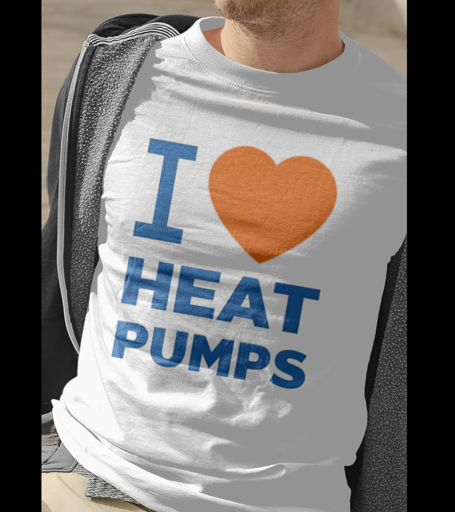 I Heart Heat Pumps Bold Blue Orange T-Shirt