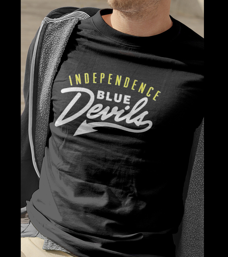 Independence Blue Devils Arch Style Script Basketball Team T-Shirt