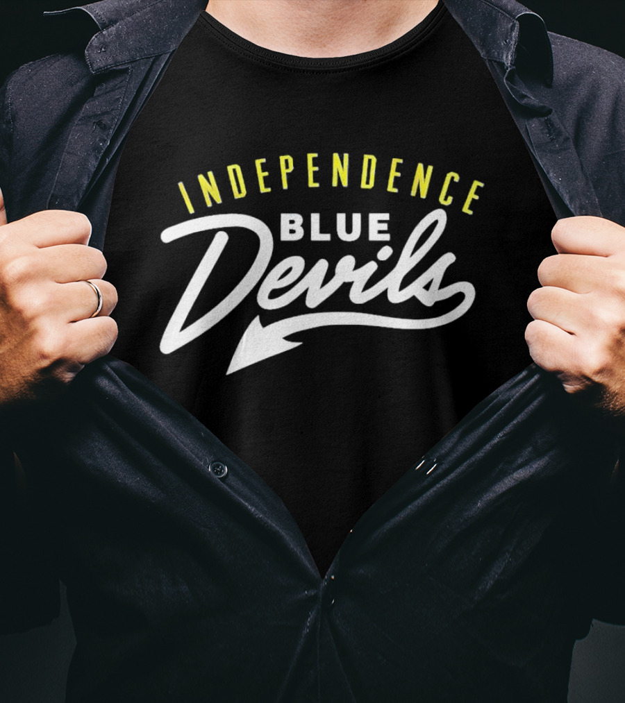 Independence Blue Devils Arch Style Script Basketball Team T-Shirt