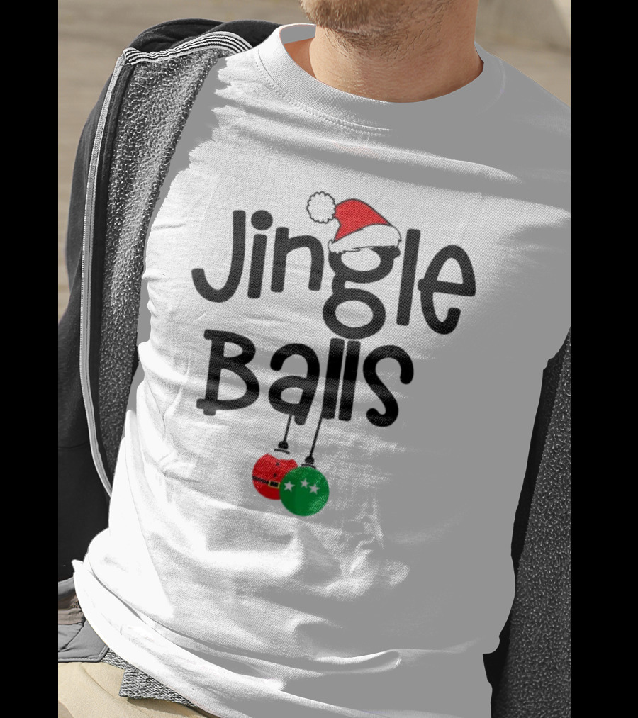 Jingle Balls Christmas Santa Hat Red Green Ornaments T-Shirt
