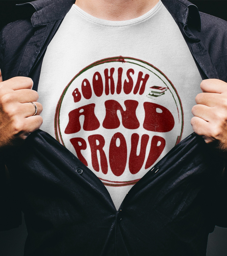 Bookish And Proud Retro Style Typography Circle T-Shirt