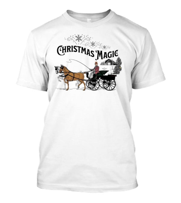Christmas Magic Horse And Carriage Scene T-Shirt