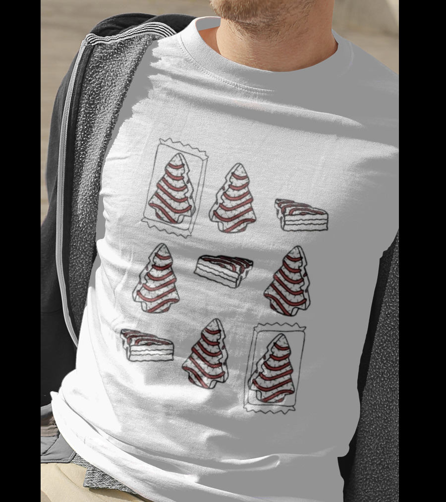 Christmas Tree Cakes Snack Pattern Christmas Holiday T-Shirt