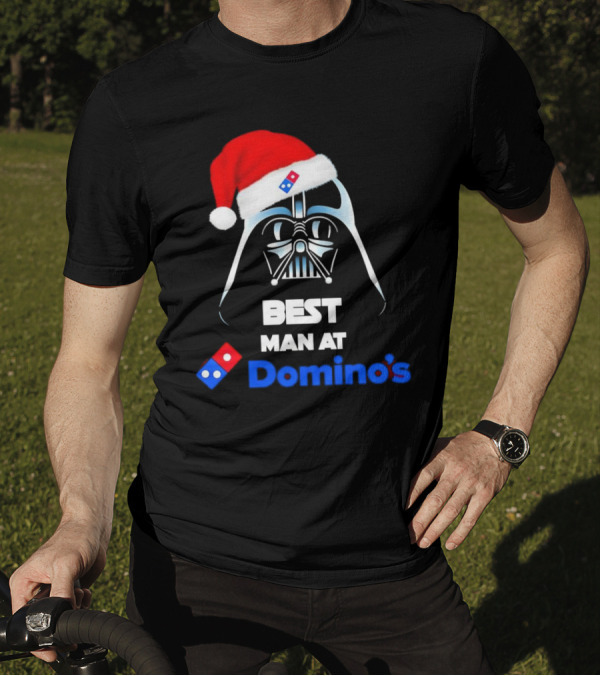 Darth Vader Santa Hat With Best Man At Domino's Christmas T-Shirt