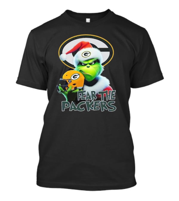 Grinch Fear The Green Bay Packers Christmas G Helmet T-Shirt