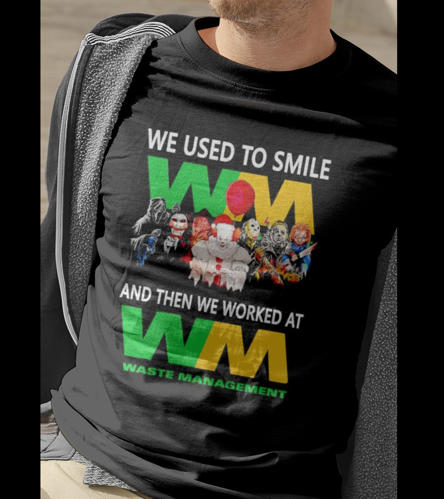We Used To Smile Horror Characters Worked At Waste Management Christmas T-Shirt