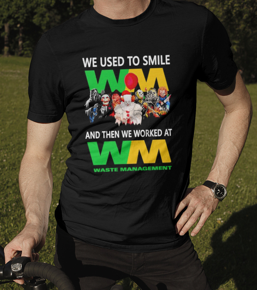 We Used To Smile Horror Characters Worked At Waste Management Christmas T-Shirt