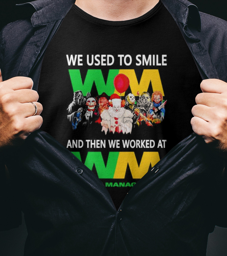 We Used To Smile Horror Characters Worked At Waste Management Christmas T-Shirt