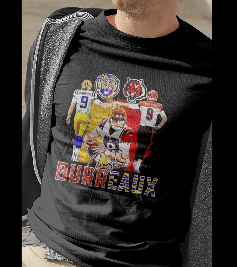 Joe Burrow Burreaux Signature LSU Tigers Cincinnati Bengals Football T-Shirt