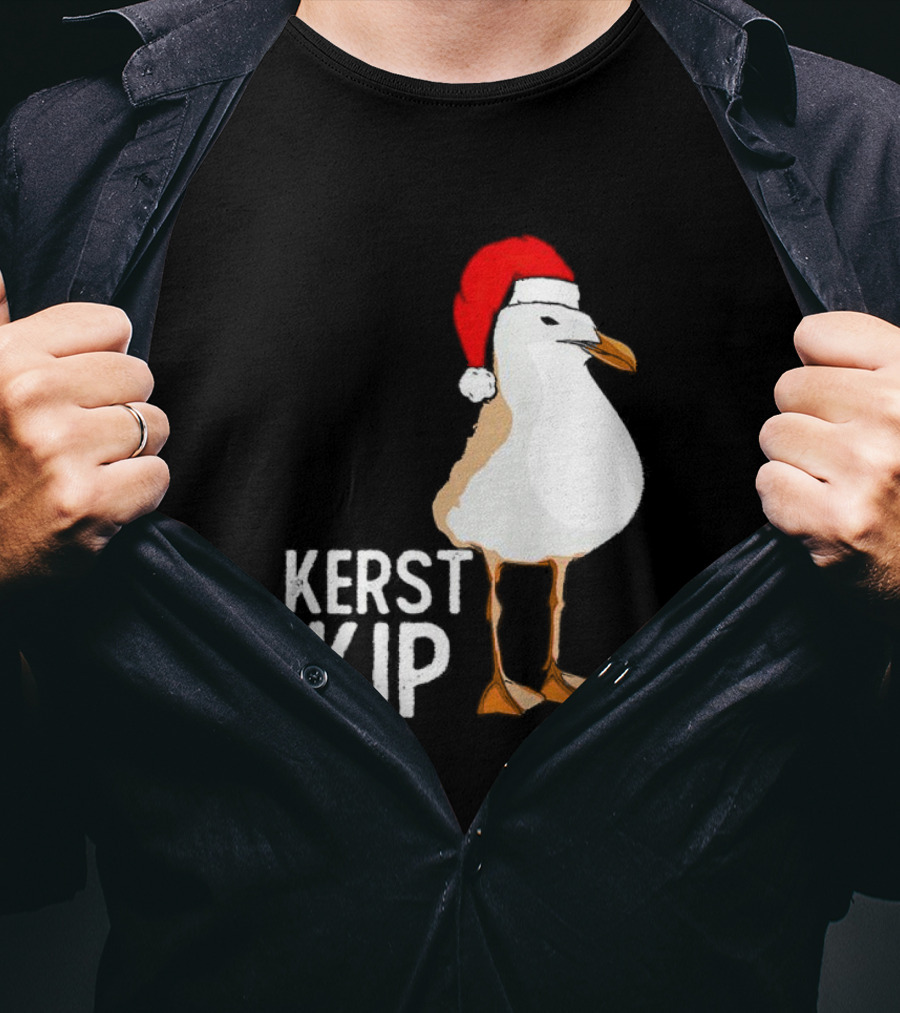 Kerst Kip Santa Hat Christmas Bird T-Shirt
