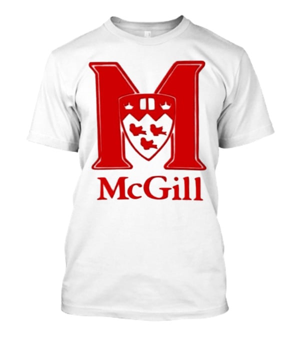 McGill University Large Red M And Shield Emblem T-Shirt