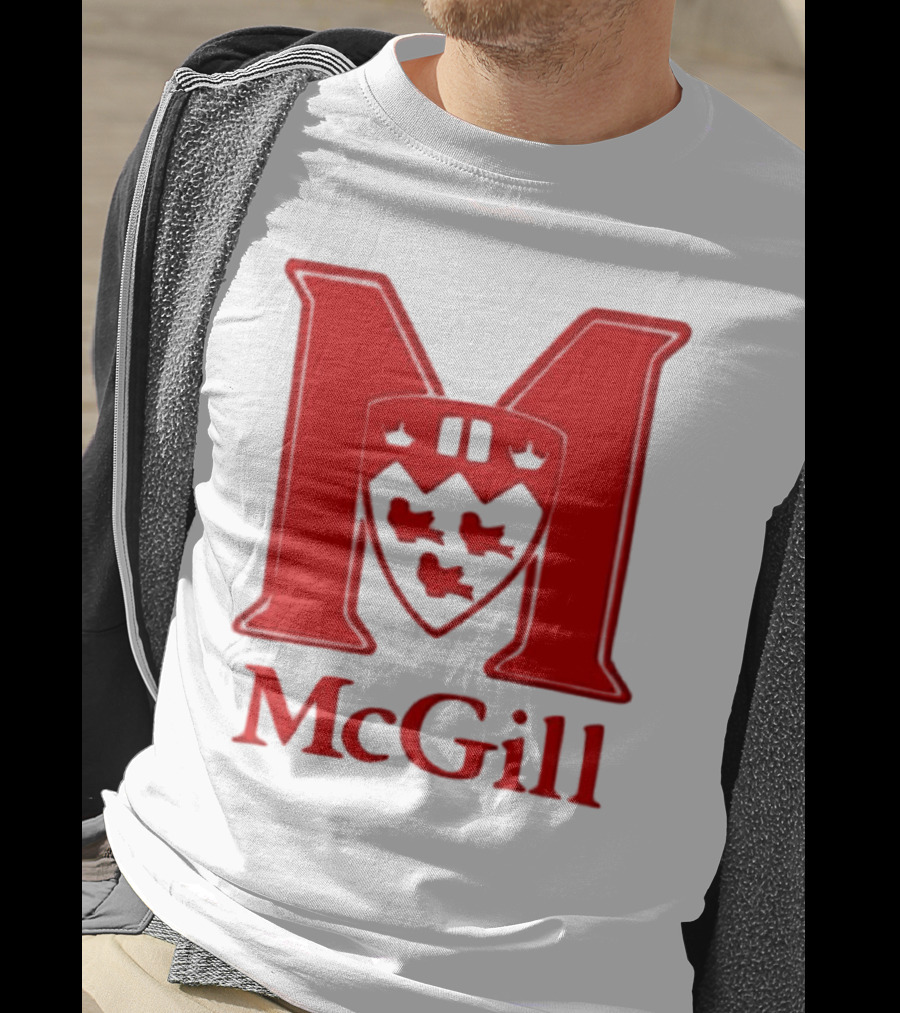 McGill University Large Red M And Shield Emblem T-Shirt