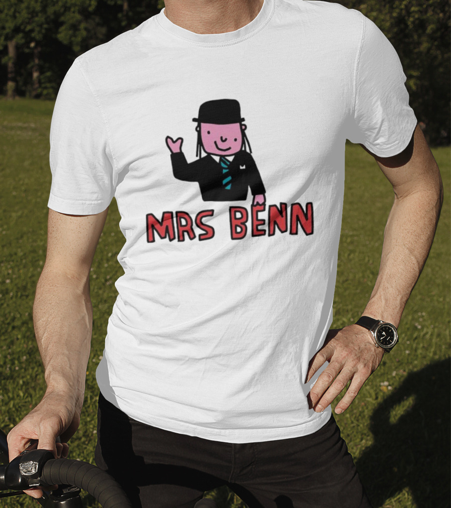 Mrs Benn Cartoon Character In Suit And Tie With Black Bowler Hat T-Shirt