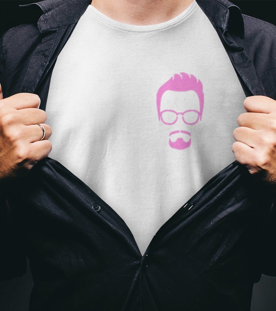 Goatee Pink Hair And Glasses T-Shirt