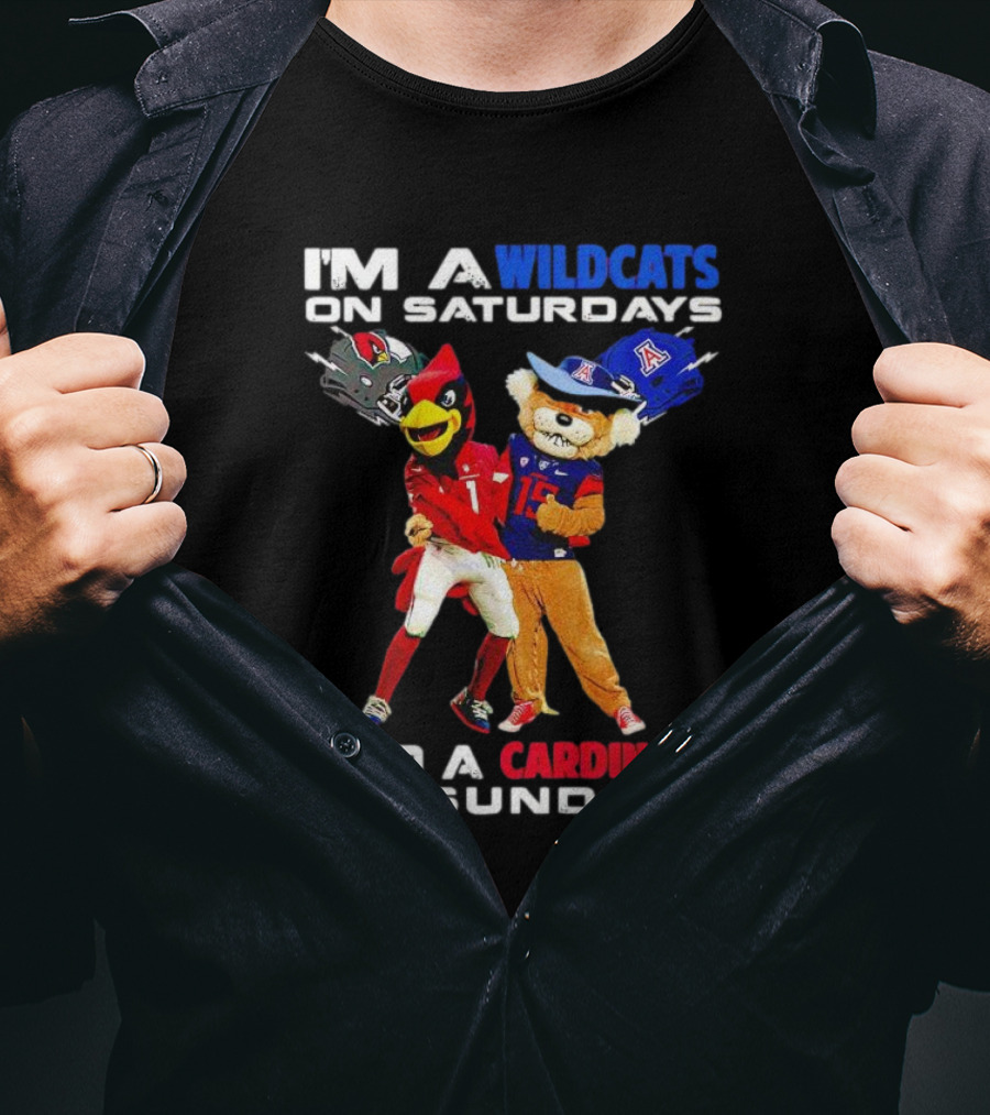 I’m A Wildcats On Saturdays And A Cardinals On Sundays Football Mascots T-Shirt