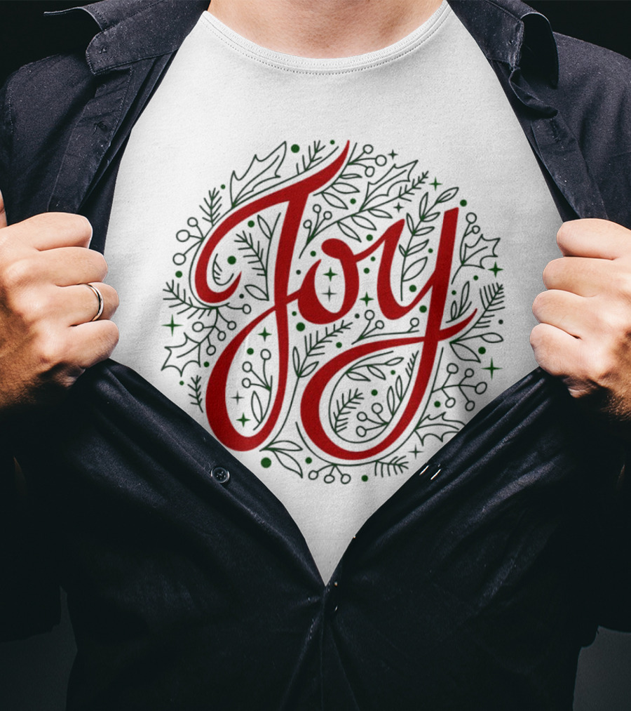 Joy Christmas Pine Trees T-Shirt