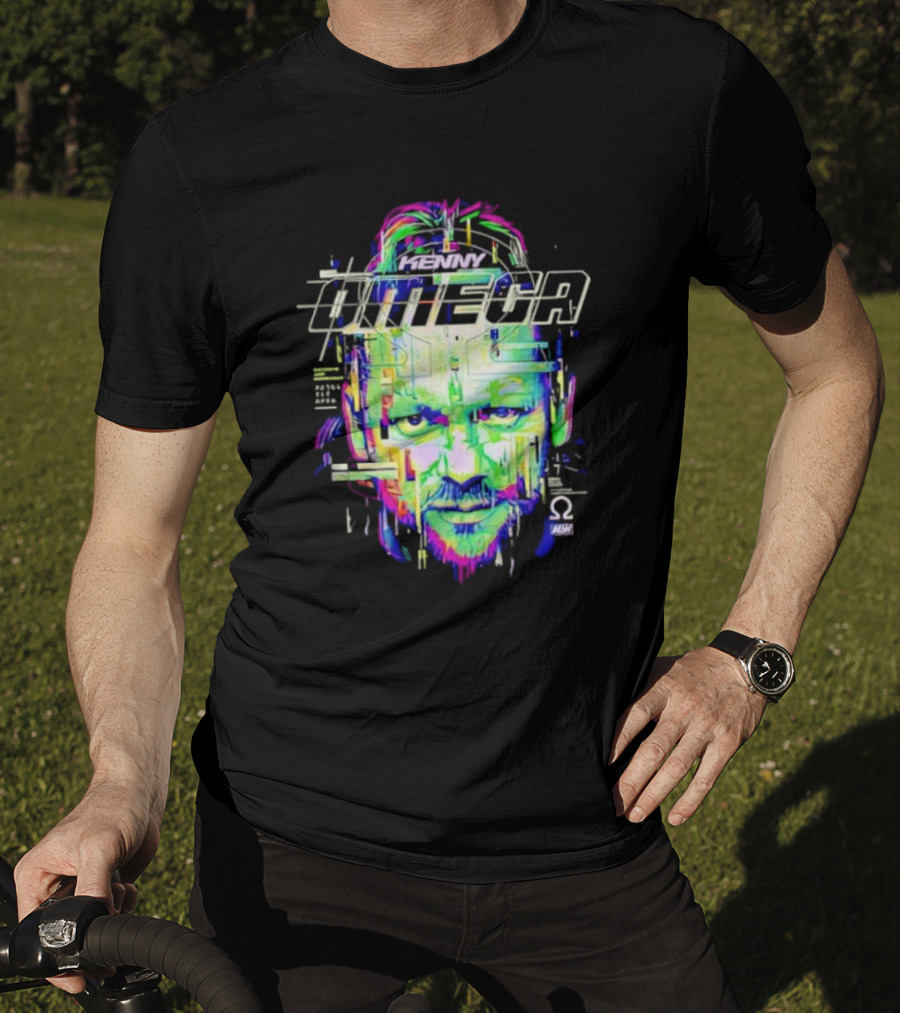 Kenny Omega Neon Glitch Portrait With Omega T-Shirt