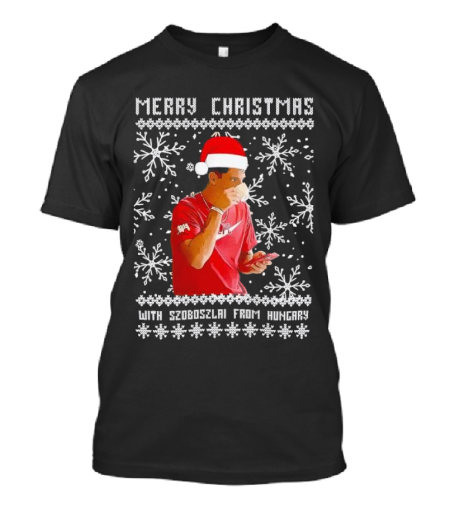 Merry Christmas With Szoboszlai From Hungary Ugly T-Shirt