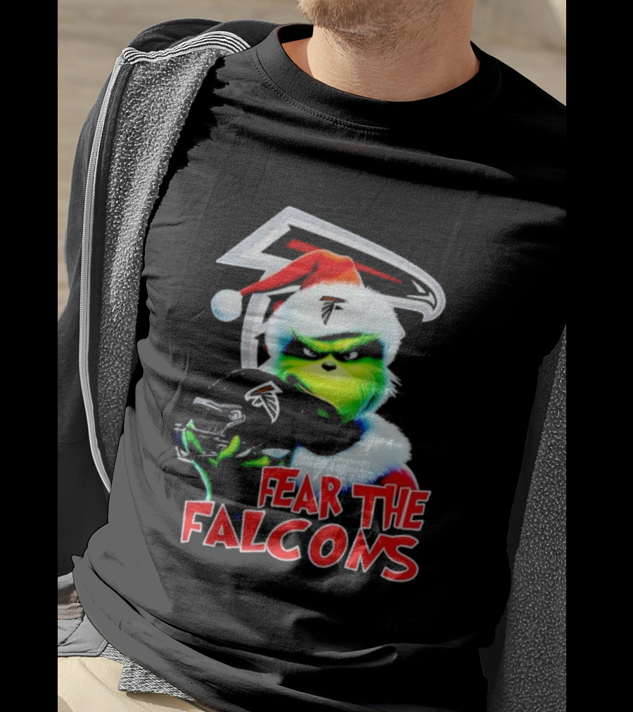 Atlanta Falcons Grinch Santa Fear The Falcons NFL T-Shirt