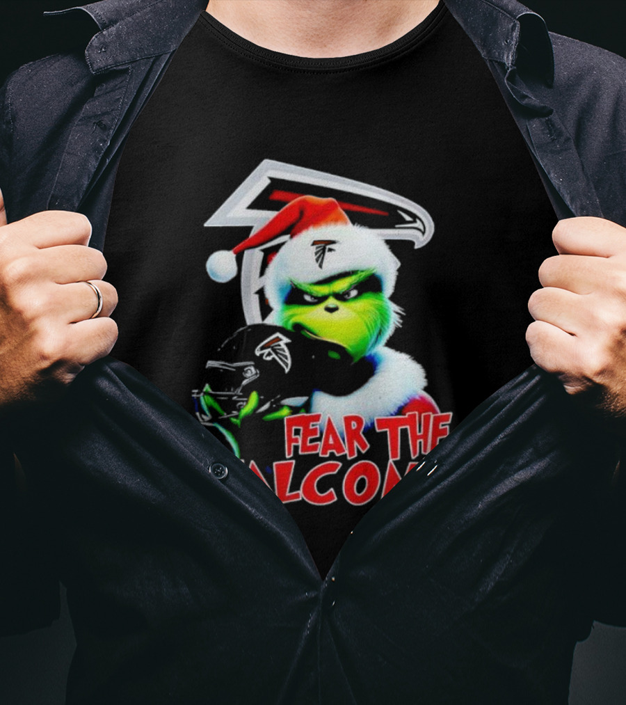 Atlanta Falcons Grinch Santa Fear The Falcons NFL T-Shirt
