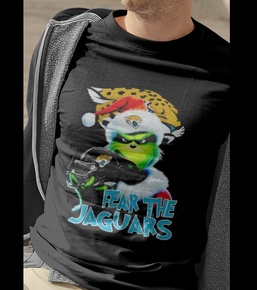 Santa Grinch Fear The Jaguars Jacksonville Jaguars NFL T-Shirt
