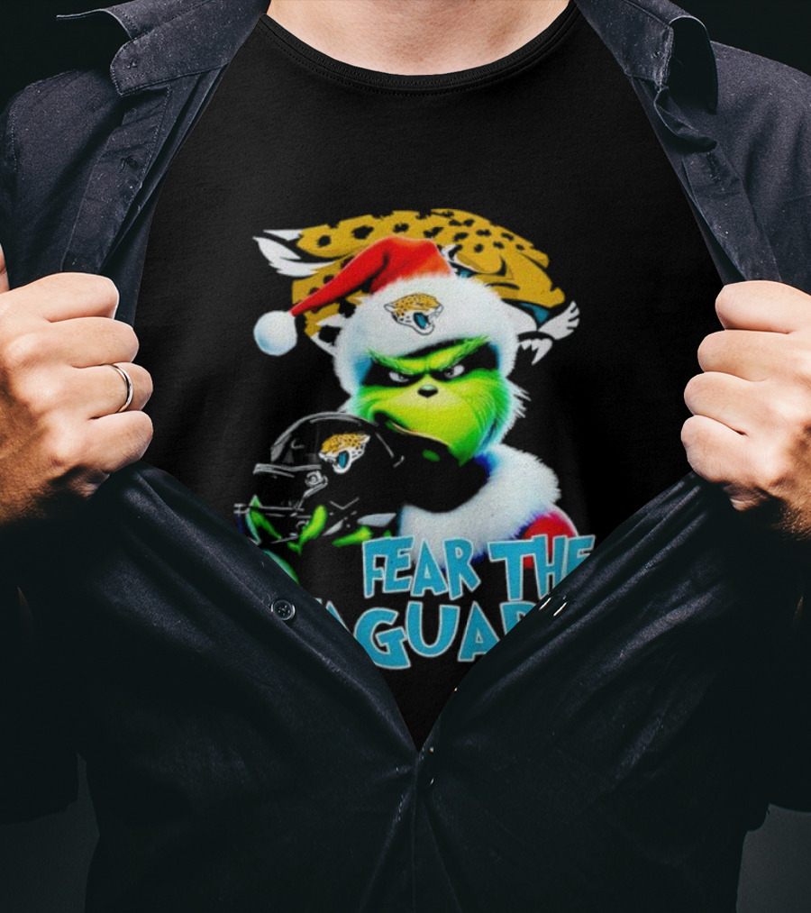 Santa Grinch Fear The Jaguars Jacksonville Jaguars NFL T-Shirt