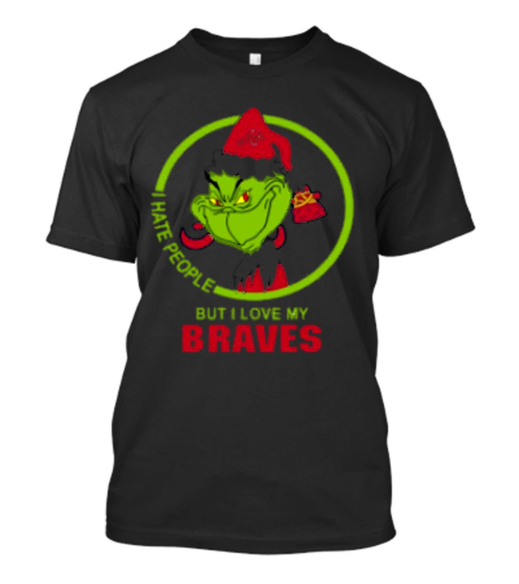 I Hate People But I Love My Braves Atlanta MLB Christmas Grinch T-Shirt