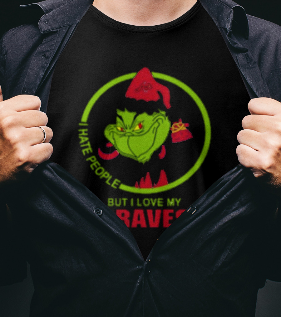 I Hate People But I Love My Braves Atlanta MLB Christmas Grinch T-Shirt