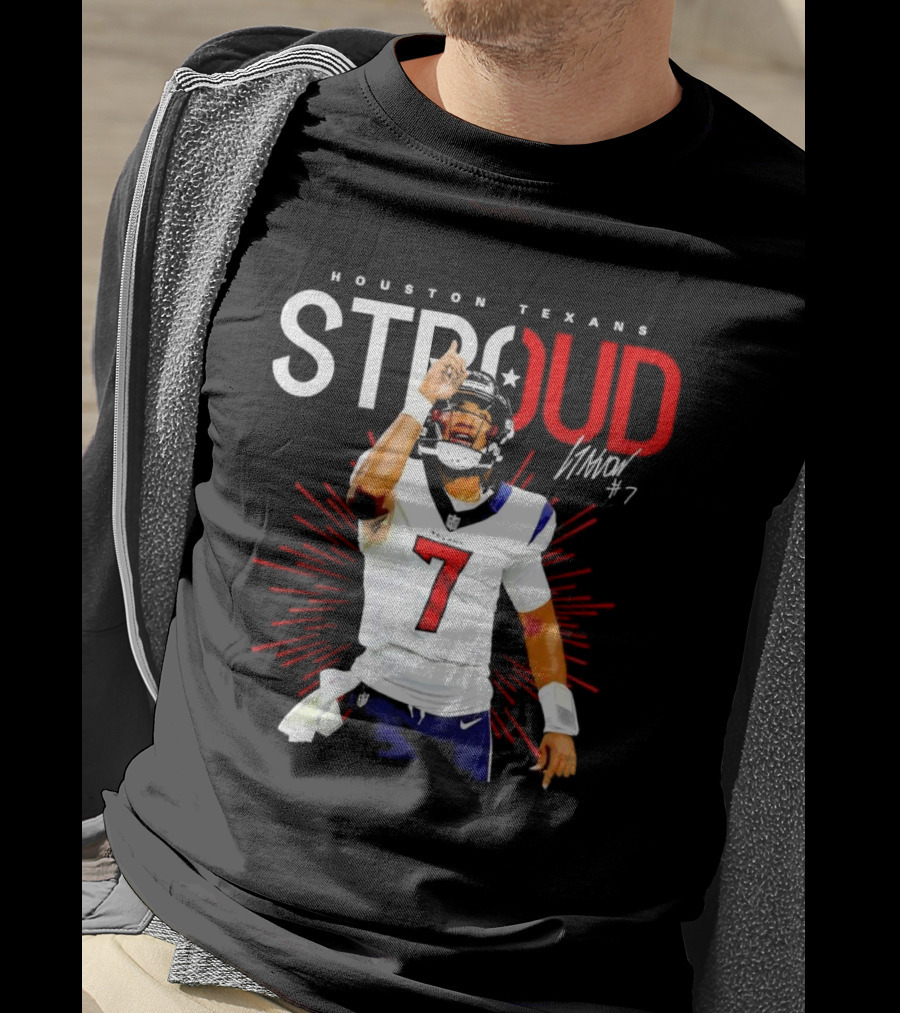 Houston Texans Cj Stroud #7 Signature Visionary Leader T-Shirt