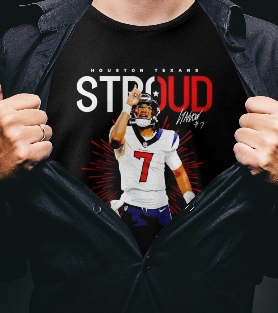 Houston Texans Cj Stroud #7 Signature Visionary Leader T-Shirt