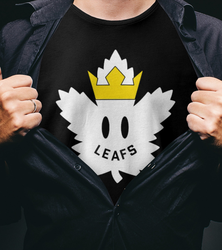 Leafs White Crown Face Emblem T-Shirt
